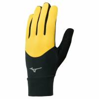 Перчатки для бега Mizuno Warmalite Glove, черно-желтые