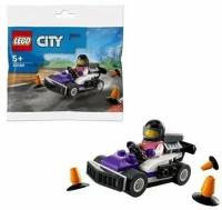 Конструктор LEGO City Polybag Go-Kart Racer Гонщик на картинге 39 деталей 30589