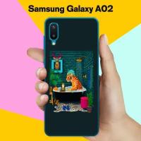 Силиконовый чехол на Samsung Galaxy A02 Тигр в ванной / для Самсунг Галакси А02