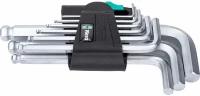 WE-133163 WERA 950/9 PKS Hex-Plus 3 Набор Г-образных ключей, хром, с шаром, 9 пр, 1.5/2/2.5/3/4/5/6/8/10 мм