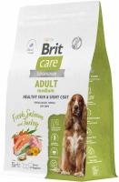 Сухой корм BRIT CARE супер-премиум с лососем и индейкой для взрослых собак средних пород "Dog Adult M Healthy Skin&Shiny Coat" 3 кг