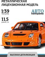 Машинка металлическая инерционная ТМ Автопанорама, Porsche 911 GT3 RSR, М1:39, оранжевый, JB1200127