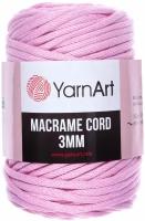 Пряжа YarnArt Macrame cord 3mm розовый (762), 60%хлопок/40%полиэстер/вискоза, 85м, 250г, 1шт