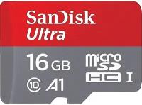 Карта памяти MicroSD 16GB SanDisk Class 10 Ultra Android UHS-I (100 Mb/s) без адаптера