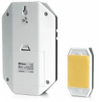 Звонок дверной беспроводной E-377 Электрический 30 мелодий белый с питанием от батареек, FERON 41433 (1 шт.)