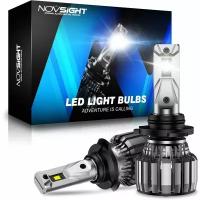 Светодиодная лампа Novsight N71 HB4 9006 цоколь P22d 60Вт 2шт 6500К 16000Лм белый свет LED автомобильная