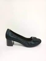 Женские туфли черные на устойчивом каблуке Respect VS75-112529,кожа,размер 41