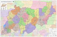 Настенная карта Костромской области 130 х 85 см (на баннере)