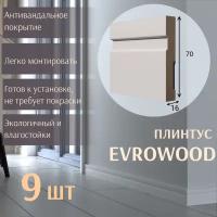 Плинтус напольный PN 021 Evrowood МДФ Белый или под покраску 9 шт