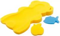 Вкладка в ванночку матрасик для купания с игрушками желтый