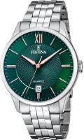 Наручные часы FESTINA Classics, зеленый, серебряный