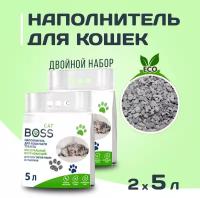 Наполнитель для кошачьего туалета минеральный (классический) CatBoss, 10л ( 5лх2), впитывающий