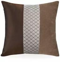 Наволочка - чехол для декоративной подушки на молнии "Martina Brown" 45 х 45 см, коричневый