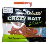 RUBICON Съедобная силиконовая приманка RUBICON Crazy Bait WF 1.5g, 50mm, цвет 010 (12 шт, аромат рыбы)