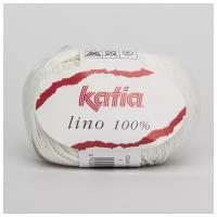 Пряжа Lino 100% Katia (Лино), 100%лен, цвет 01-белый, 50гр/150м, 1 моток