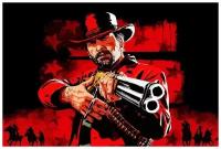 Картина по номерам на холсте игра RDR Red Dead Redemption Артур Морган - 6573 Г 60x40