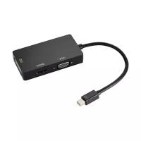 Видео адаптер Orient C310 mini DisplayPort на DVI -HDMI -VGA кабель 0.2 метра, чёрный