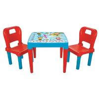 Набор стол+2 стула Pilsan Blue/Красно-голубой