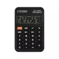 Калькулятор карманный CITIZEN LC-110NR, МАЛЫЙ (89х59 мм), 8 разрядов, питание от батарейки, ЧЕРНЫЙ 250342