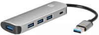 Адаптер концентратор USB 3.1 Type-A --> 4 USB3.0 Alum Shell HUB+ PD, VCOM