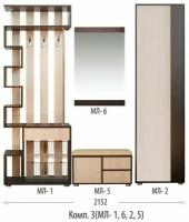 Модульная система прихожей Мини-Лайт Вариант 3 Венге/ясень (модули МЛ-1+МЛ-2+МЛ-5+МЛ-6)