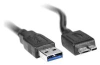 Кабель для внешнего жесткого диска Mirex 13700-AMCR10U3, USB - micro USB-B, 1 м, черный