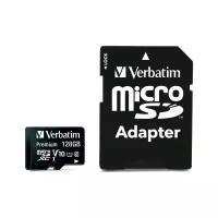 Карта памяти Verbatim microSDXC Class 10 UHS-1 128GB + SD adapter