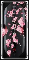 Силиконовый чехол "Розовая сакура" на ZTE Nubia Red Magic 6 / ЗТЕ Нубиа Ред Мэджик 6