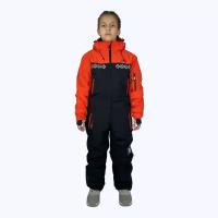 Комбинезон Snow Headquarter детский, ветрозащитный, влагоотводящий, утепленный, мембранный, герметичные швы, водонепроницаемый, карман для ски-пасса, размер 152, черный, красный