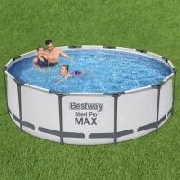 Bestway Круглый каркасный бассейн 56418 Bestway Steel Pro Max 366*100 см, фильтр-насос, лестница 56418