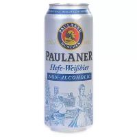 Пиво безалкогольное светлое Paulaner Hefe-Weisbier нефильтрованное пастеризованное банка