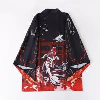 Карнавальные костюмы кардиган шелковый оверсайз кимоно накидка хаори РыбыТории аниме японский стиль Размер XL (175-190)