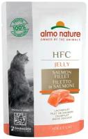 ALMO NATURE CAT HFC JELLY для взрослых кошек с лососем в желе (55 гр х 24 шт)