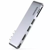 UGREEN. USB концентратор для MacBook (хаб), 3 x USB 3.0, HDMI, SD/TF, Thunder Bolt 3 (80856)