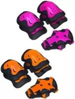 Набор защиты для роликов (колени, локти, запястья) для детей, цвет оранжевый, размер М