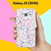 Силиконовый чехол на Samsung Galaxy J3 (2016) Розовые цветы / для Самсунг Галакси Джи 3 2016