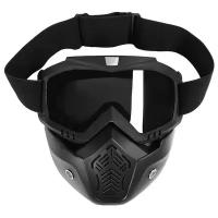 Очки-маска для езды на мототехнике Torso, разборные, стекло с затемнением, черные