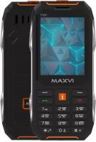 Телефон MAXVI T101, 2 micro SIM, черный/оранжевый