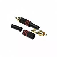 Тюльпан кабельный INVOTONE RCA200M/RD RCA золото корпус металл красная маркировка