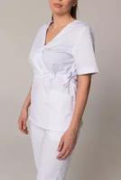 Женский медицинский костюм белый хирургичка с завязками S-44