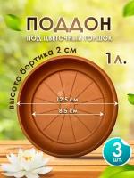 Поддон для цветочного горшка кашпо 1л. набор 3 шт. Подставка для цветов