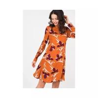 Платье Y.A.S 26012026 женское Цвет Оранжевый Umber Цветы р-р 44 S