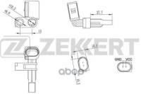 ZEKKERT SE-6026 Датчик ABS задн./передн. VW Touareg 10- Audi Q7 10- Porsche Cayenne II 10-