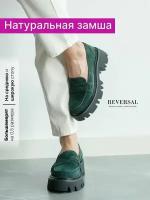 Лоферы Reversal, размер 39, черный, зеленый