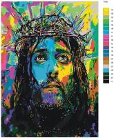 Картина по номерам T790 "Арт Иисус-флуоресцентные цвета" 40x60
