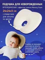 Детская ортопедическая подушка для новорожденных Memory Foam, Бабочка, бежевый