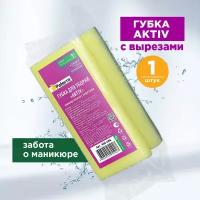 Губки кухонные AKTIV (maxi) с вырезами, 1 шт. в уп, 130 х 65 х 44 мм, PATERRA (406-006)