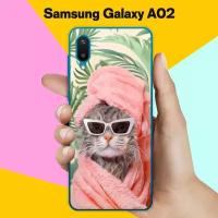 Силиконовый чехол на Samsung Galaxy A02 Чистый кот / для Самсунг Галакси А02