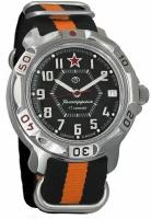 Мужские наручные часы Восток Командирские 811744-black-orange, нейлон, оранжевый/черный