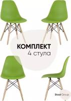 Комплект стульев для кухни 4 шт DSW Style, зеленый